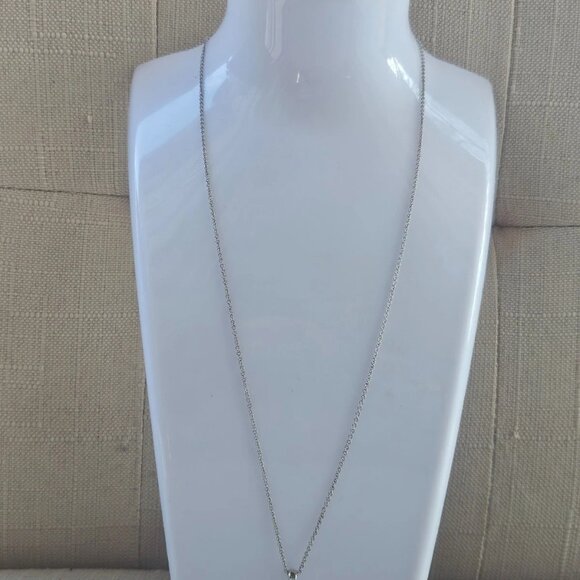 Micro Pave Necklace Cubic Zirconia Silver Tone Fashion Jewelry Khols NWT $60 - Picture 7 of 12